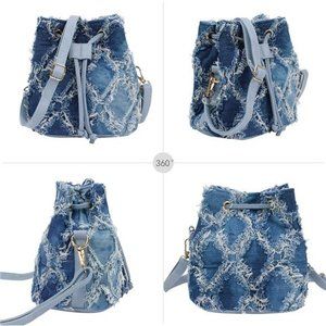 Bucket Denim Crossbody Bag
